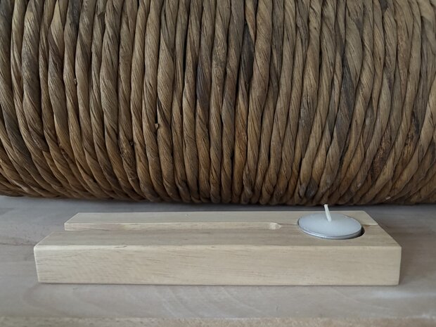 Luxe tegelhouder hout met waxinehouder